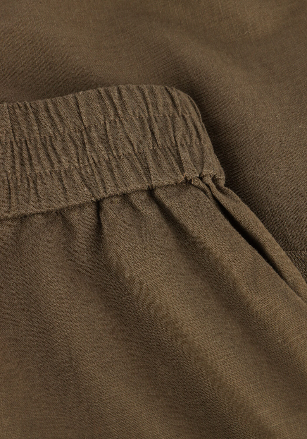 Khaki GESTUZ Korte broek LIZAGZ LINEN HW SHORTS - large