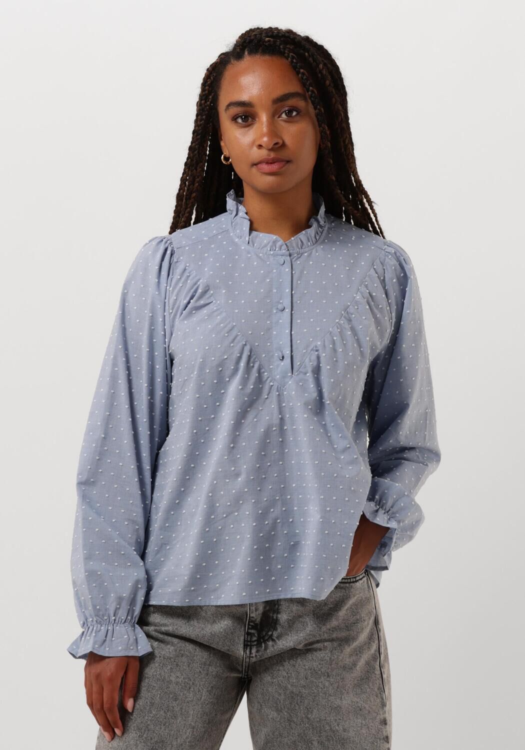 Co'Couture Blouse Dames Emily Dot Blouse, Maat: L, Kleur: Blauw