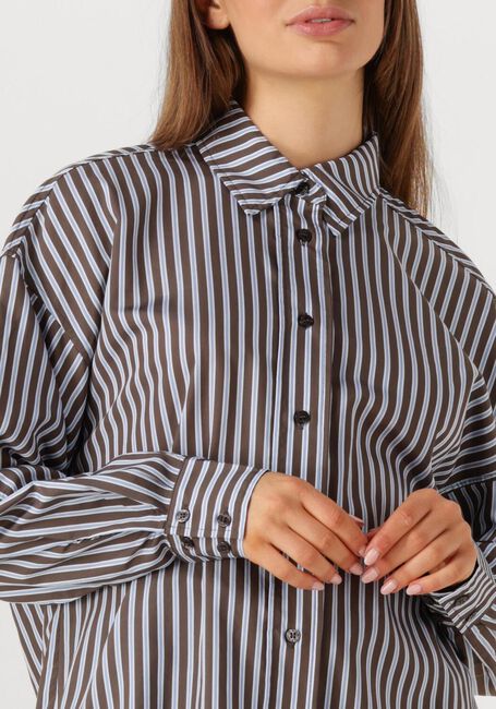 Bruine HAUTE L'AMITIÉ Blouses MELVIN STRIPE TWIST BOW SHIRT - large