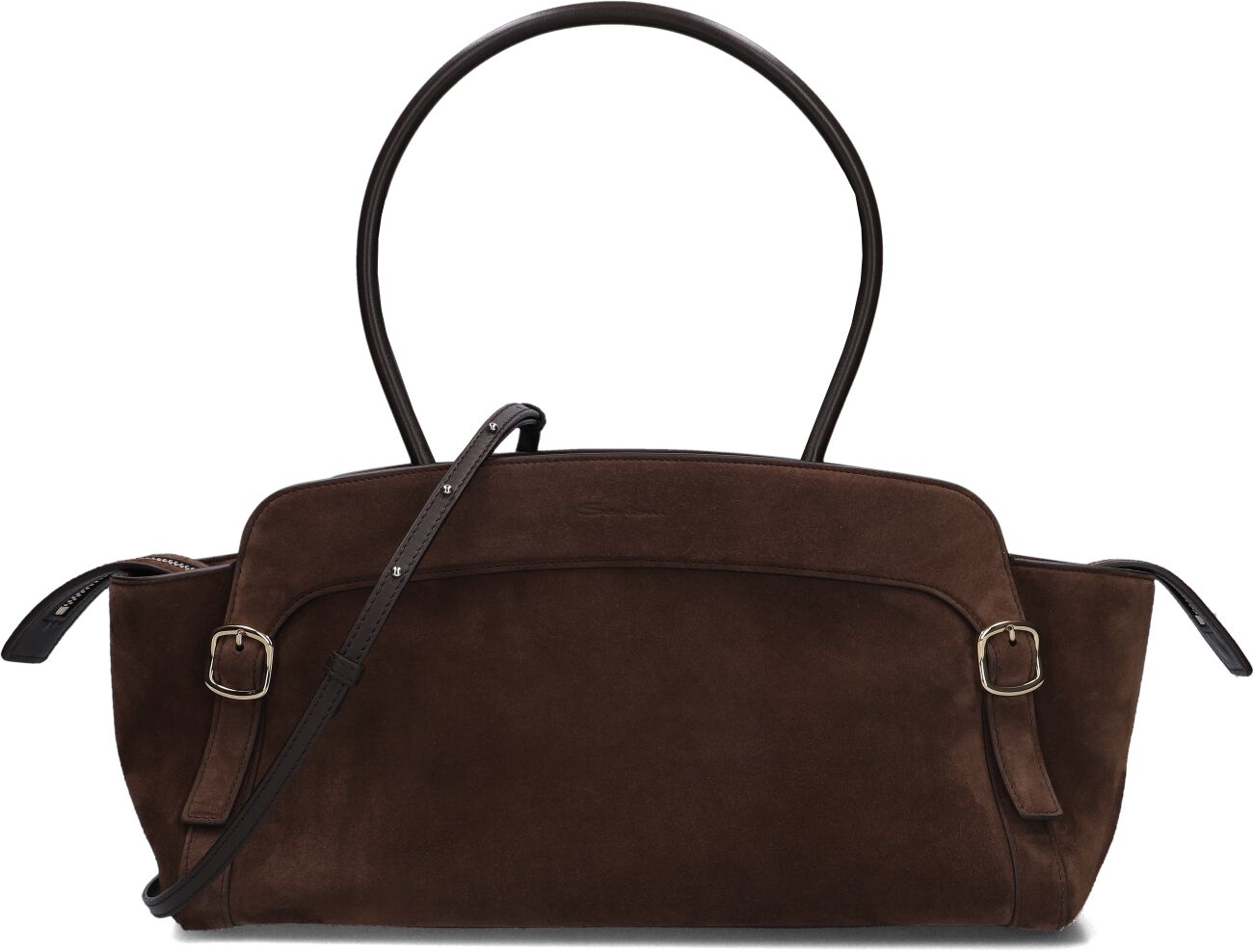 Santoni Santoni Weekendtas Heren Didi East West-skwt30, Materiaal: Suède, Kleur: Bruin