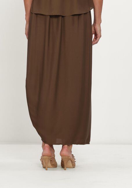 Bruine FORTE FORTE Maxirok MIXED SILK MAROCAINE SLIT SKIRT - large