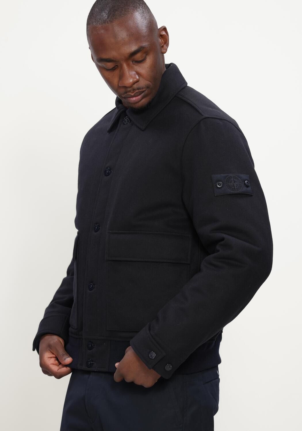 Zwarte STONE ISLAND Jack JACKET S0F24 - large