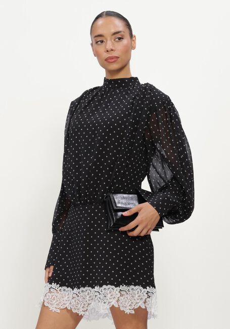 Zwarte ROTATE Blouses MINIDRESS LS LACE DETAIL - large