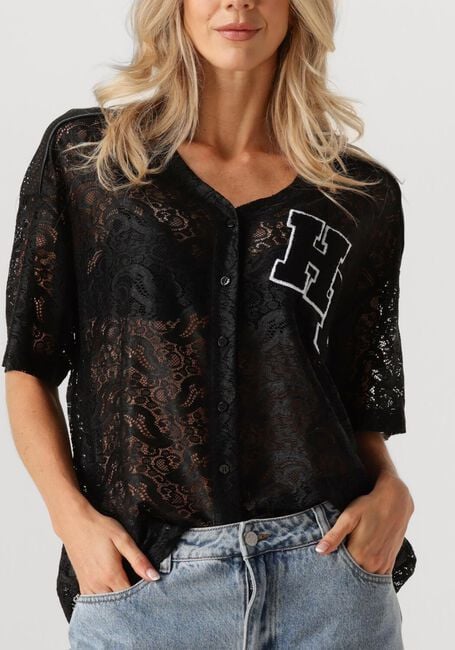 Zwarte HAUTE L'AMITIÉ Top COURT LACE TEE - large