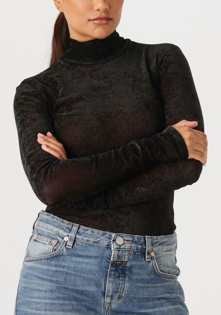 Zwarte DANTE6 Top OLYA VELVET LAYERING MESH TOP - large