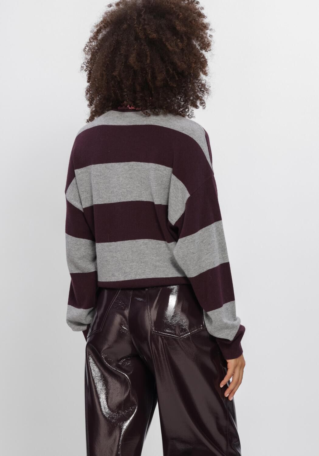Bordeaux DANTE6 Trui BRAYDEN STRIPE SWEATER - large