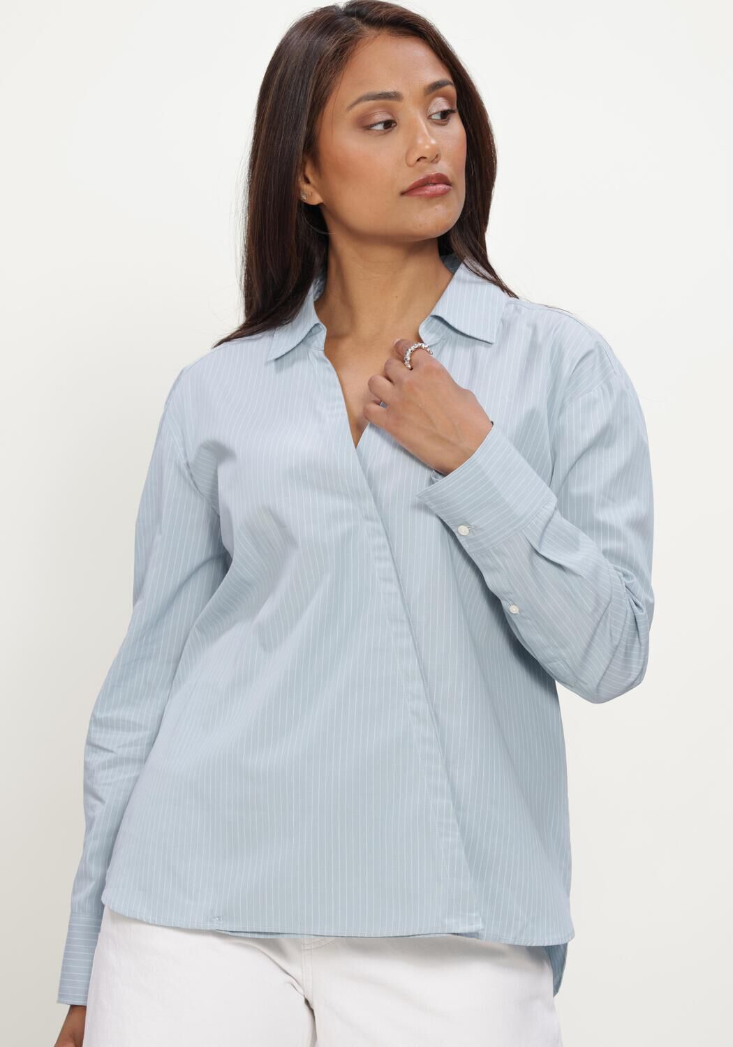 Lichtblauwe CLOSED Top ASYMMETRIC SHIRT - large
