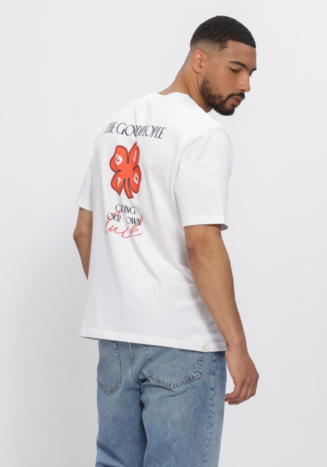 Witte THE GOODPEOPLE T-shirt ORANGE TEE - large