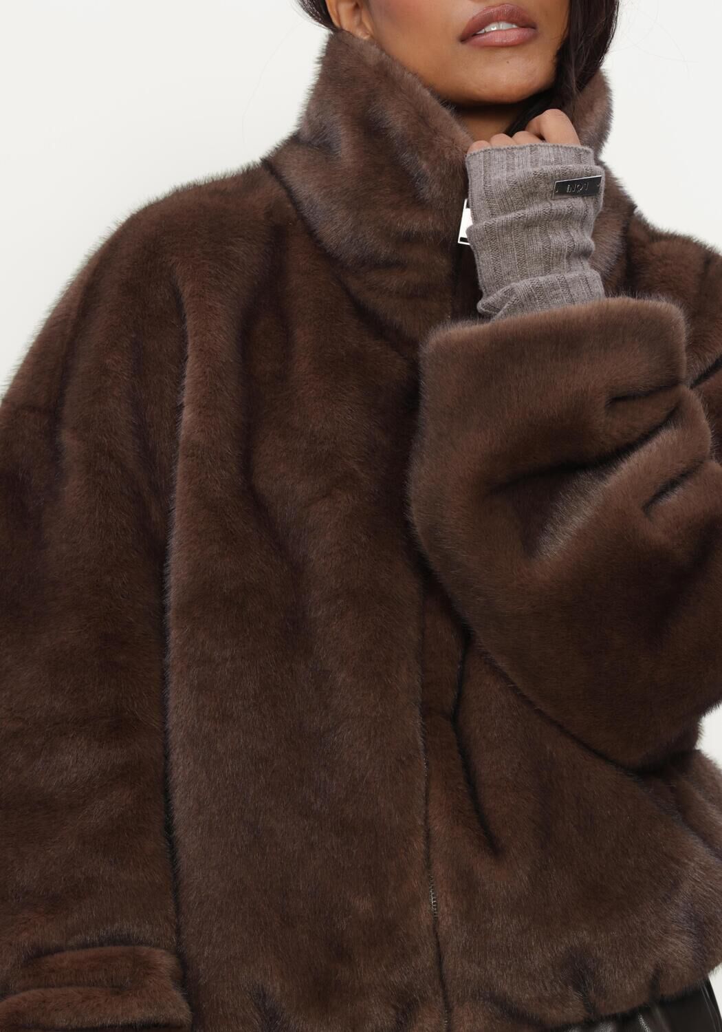 Bruine ALTER EGO Jack ALLY FAUX MINK JACKET - large