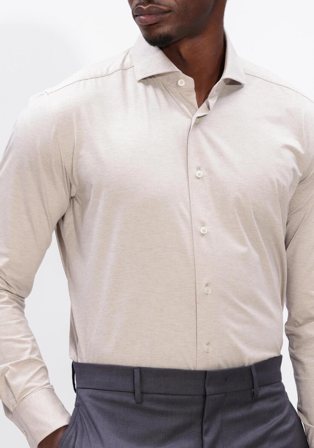Beige XACUS Klassiek overhemd ACTIVE SHIRT 520ML - large