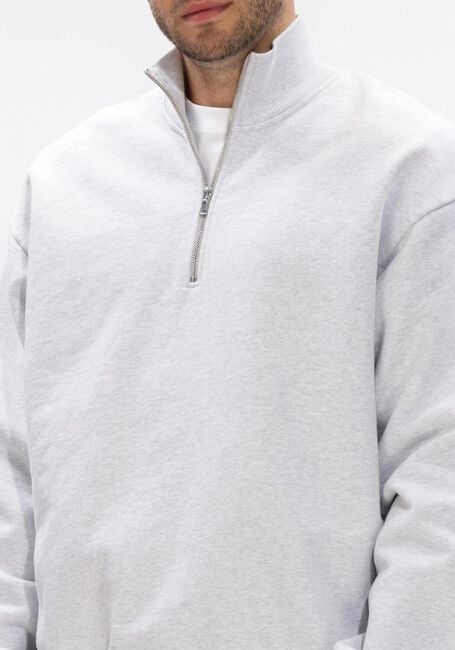 Lichtgrijze THE SAVAGE REPORT Sweater HALF ZIP - large