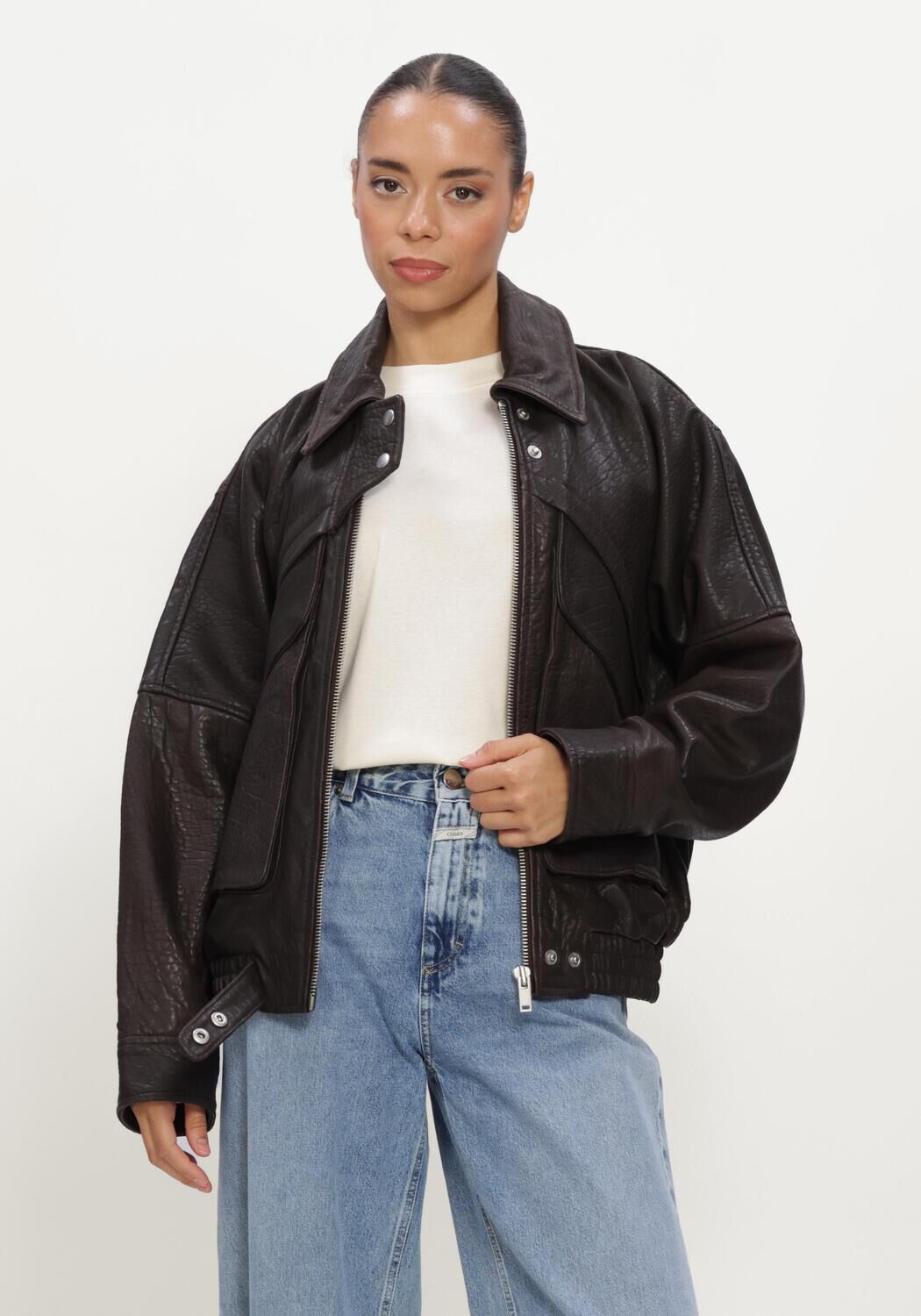 Bruine ALTER EGO Jack RIVER LEATHER JACKET - large