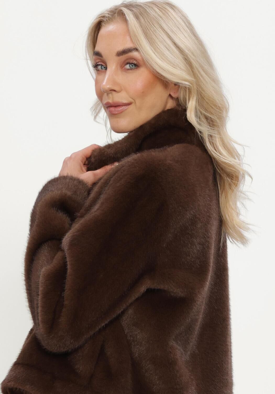 Bruine LUISA CERANO Faux fur jas JACKE IN NERZ-OPTIK - large