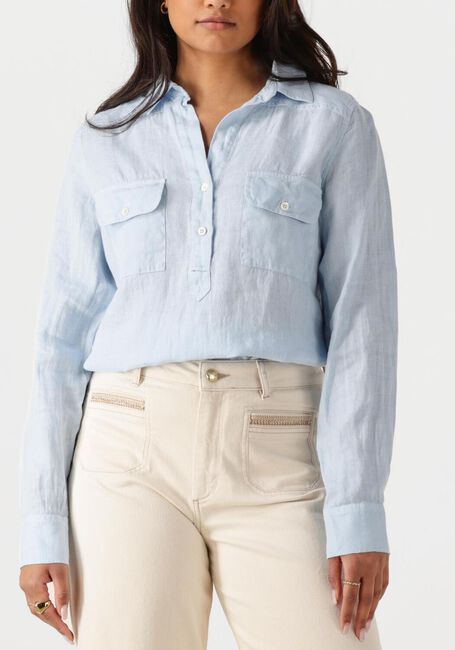 Lichtblauwe MOS MOSH Blouses MMENNA LINEN POCKET BLOUSE - large
