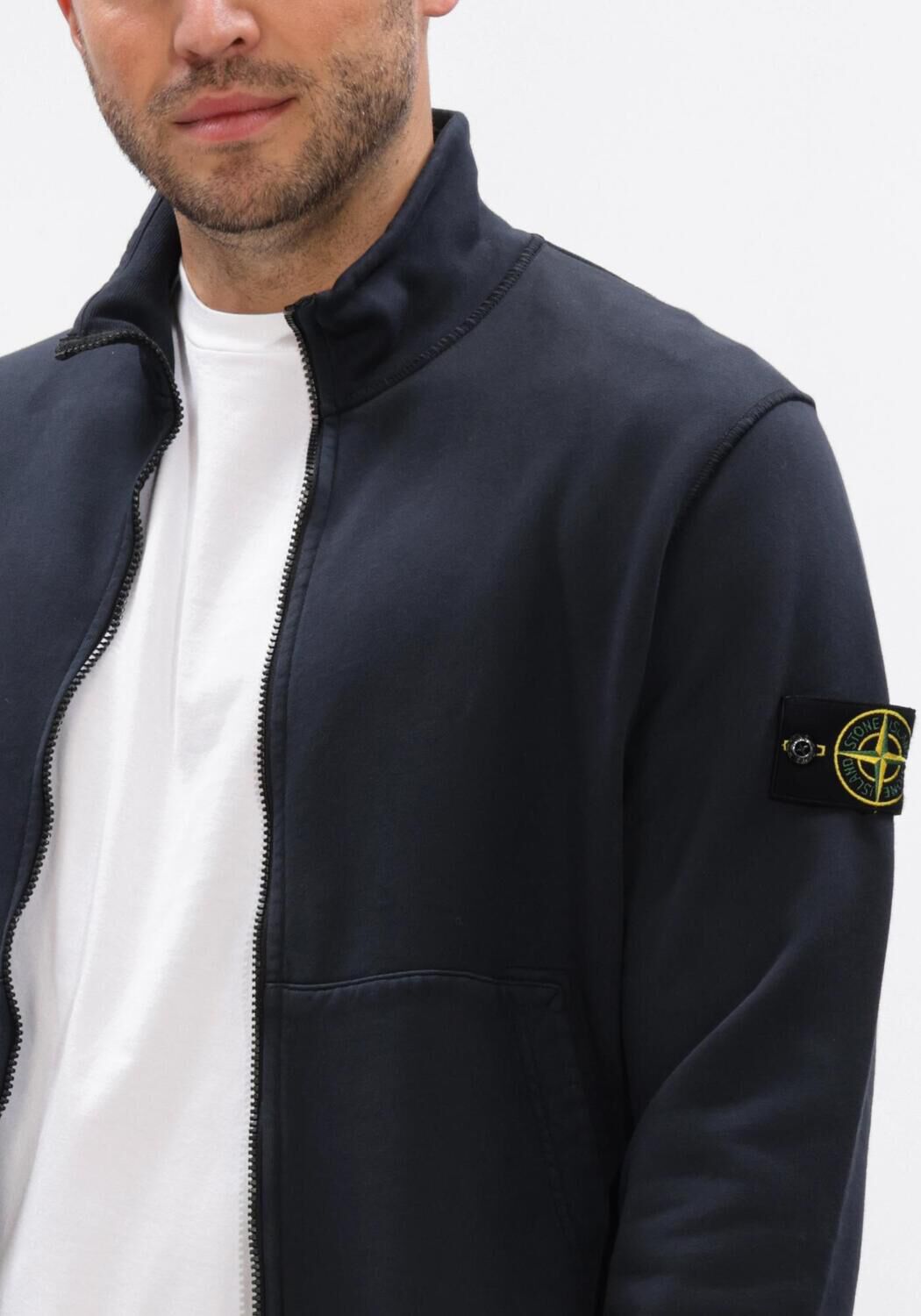 Donkerblauwe STONE ISLAND Sweater ZIP UP CARDIGAN S0051 - large