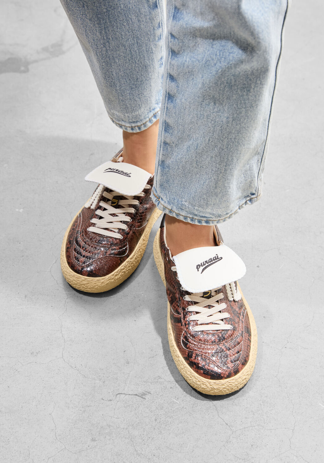 Bruine PURAAI Lage sneakers 4.05 POLLY TAB - medium