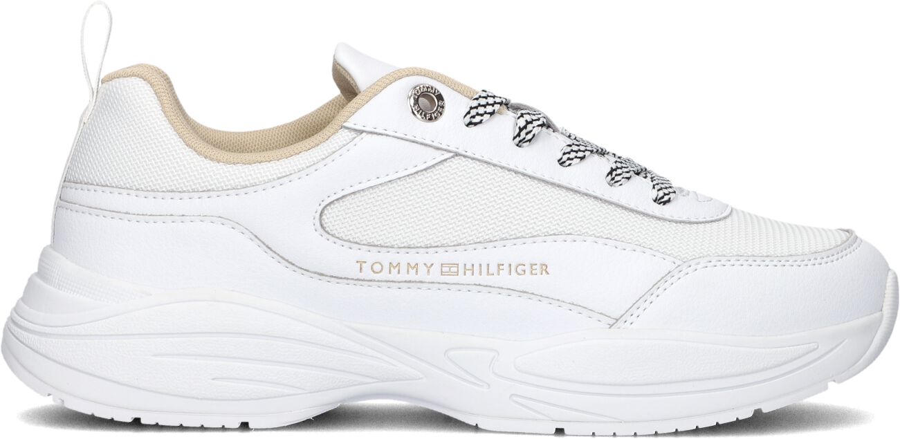 Tommy Hilfiger Lage Sneakers Dames Chunky Runner, Maat: 37, Materiaal: Leatherlook, Kleur: Wit