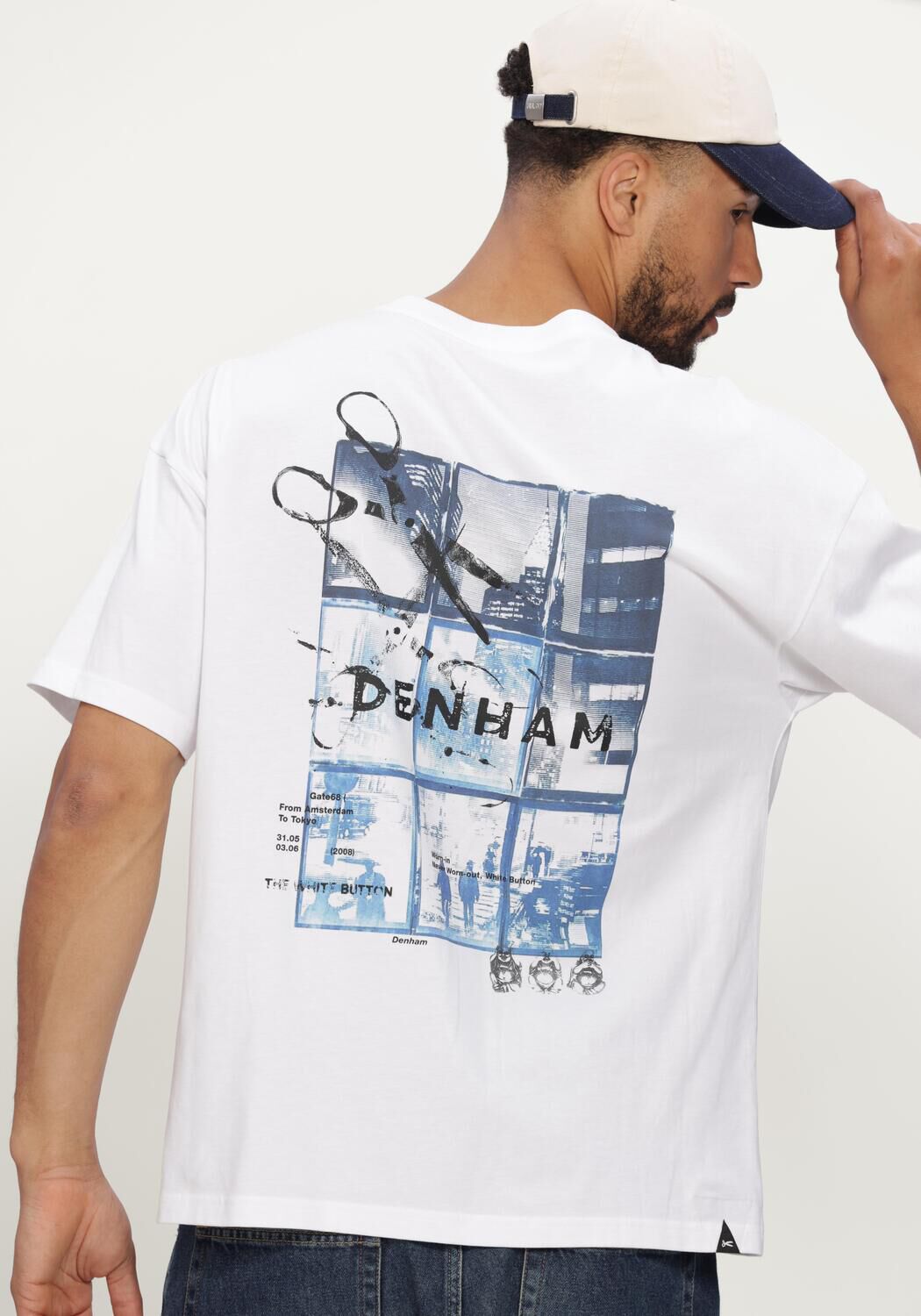 Witte DENHAM T-shirt FRAME - large