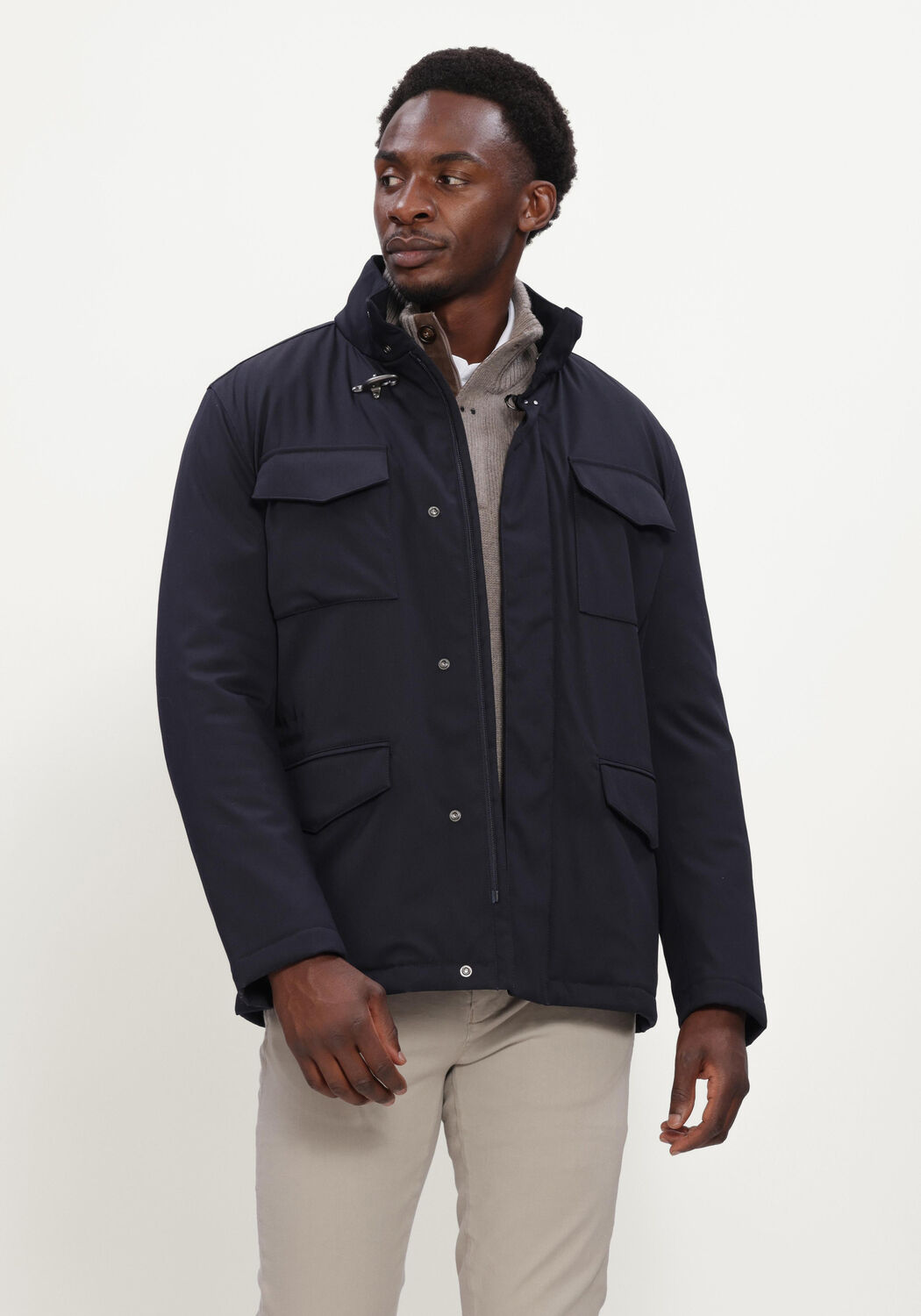Donkerblauwe FAY Jassen FIELD STRETCH - large