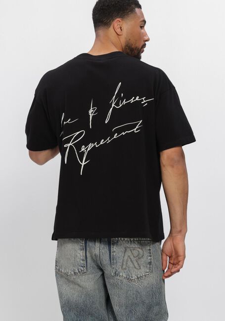 Zwarte REPRESENT T-shirt LOVE AND KISSES TSHIRT - large