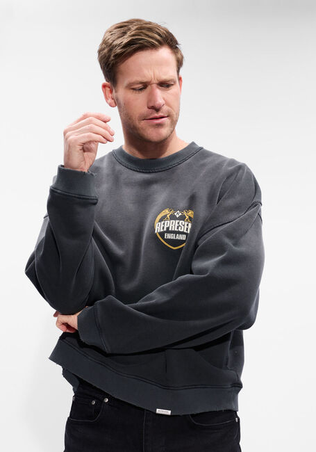 Donkergrijze REPRESENT Trui ANGEL BORDER SWEATSHIRT - large