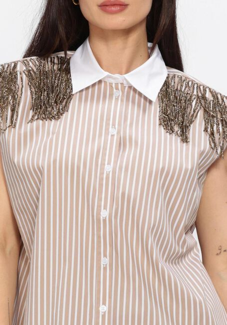 Beige DANTE6 Blouses RHOBIN SLEEVELESS FRINGE DETAI SHIRT - large