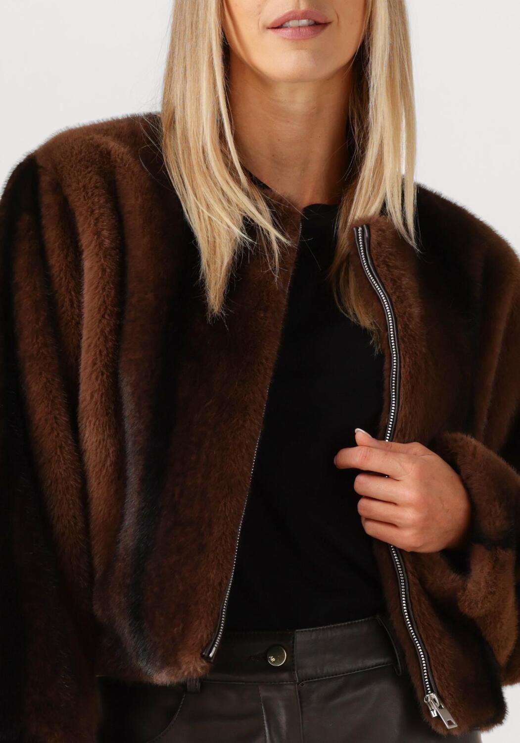 Bruine STUDIO AR Faux fur jas CELESTE - large