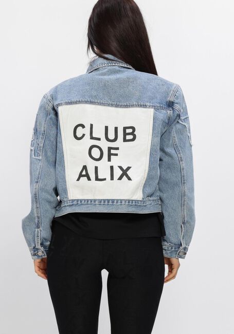 Lichtblauwe ALIX THE LABEL Spijkerjas LADIES WOVEN SOFT DENIM PATCH JACKET - large