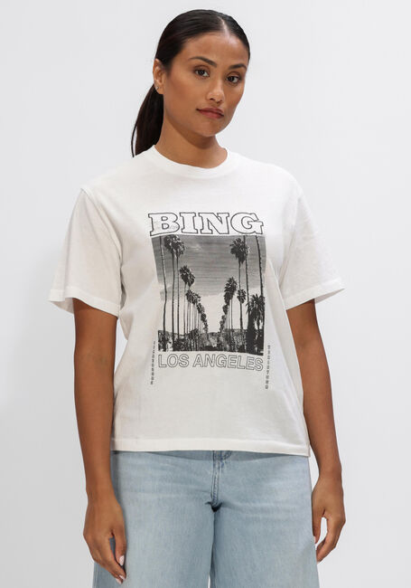 Witte ANINE BING Tops & T-shirts LOUIS TEE BING TOUR IVORY - large