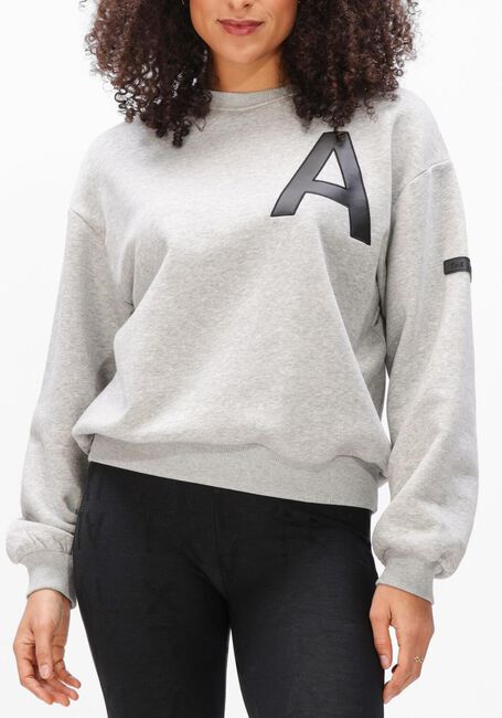 Grijze ALIX THE LABEL Sweater LADIES KNITTED LEATHER A SWEATER - large