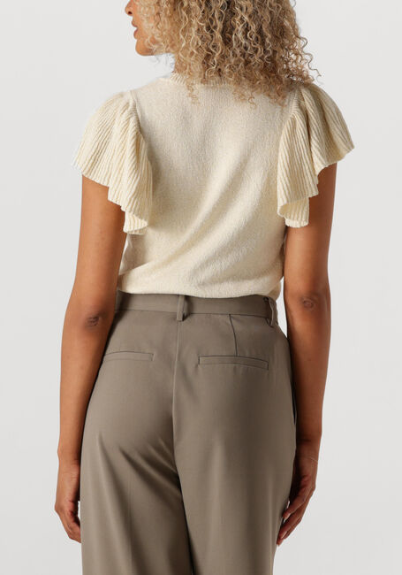 Creme SUMMUM Top SLEEVELESS VOLANT TOP RUSTIC SHIMMER KNIT - large