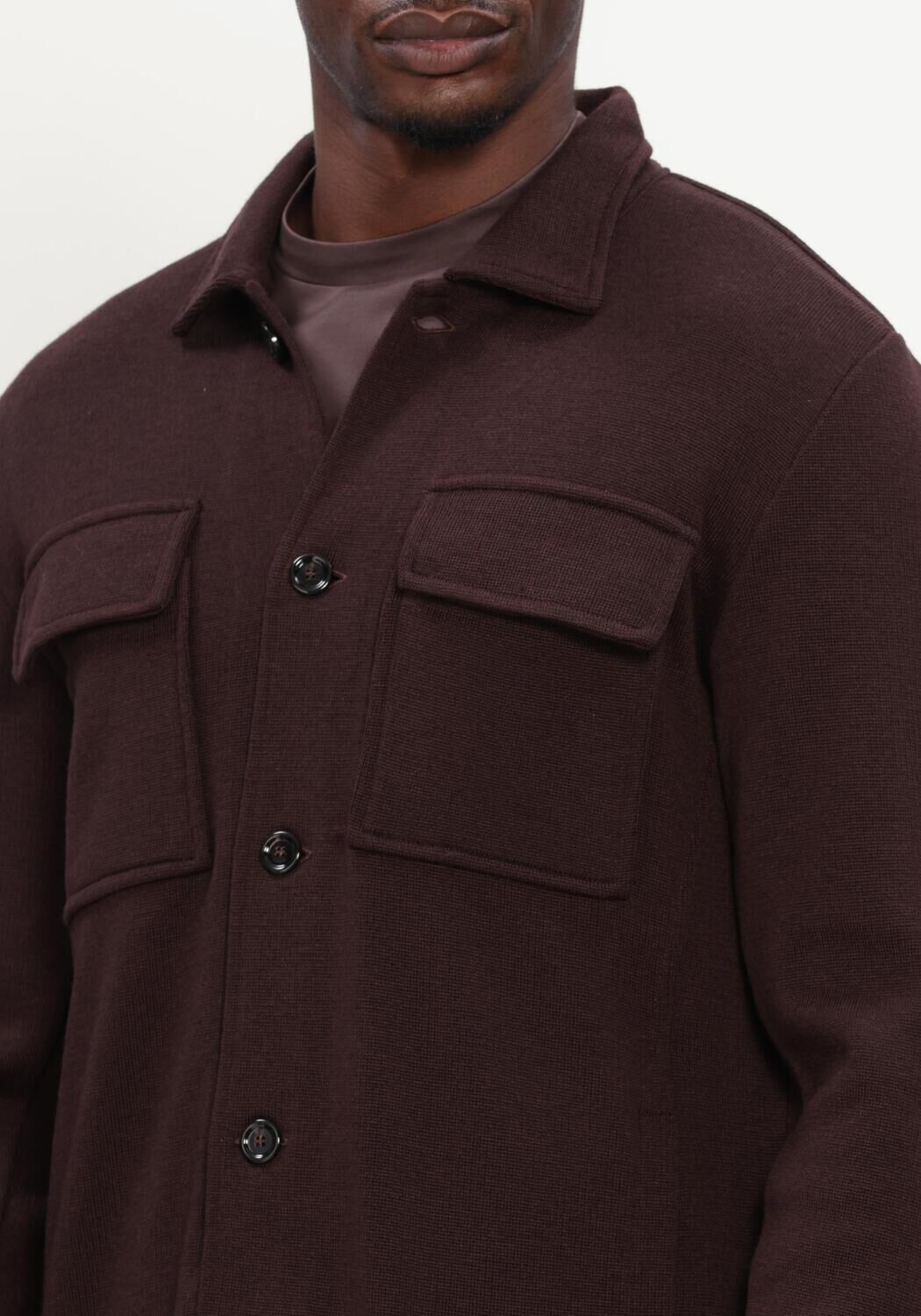 Bruine LARDINI Overshirt GIACCA MAGLIA UOMO - large
