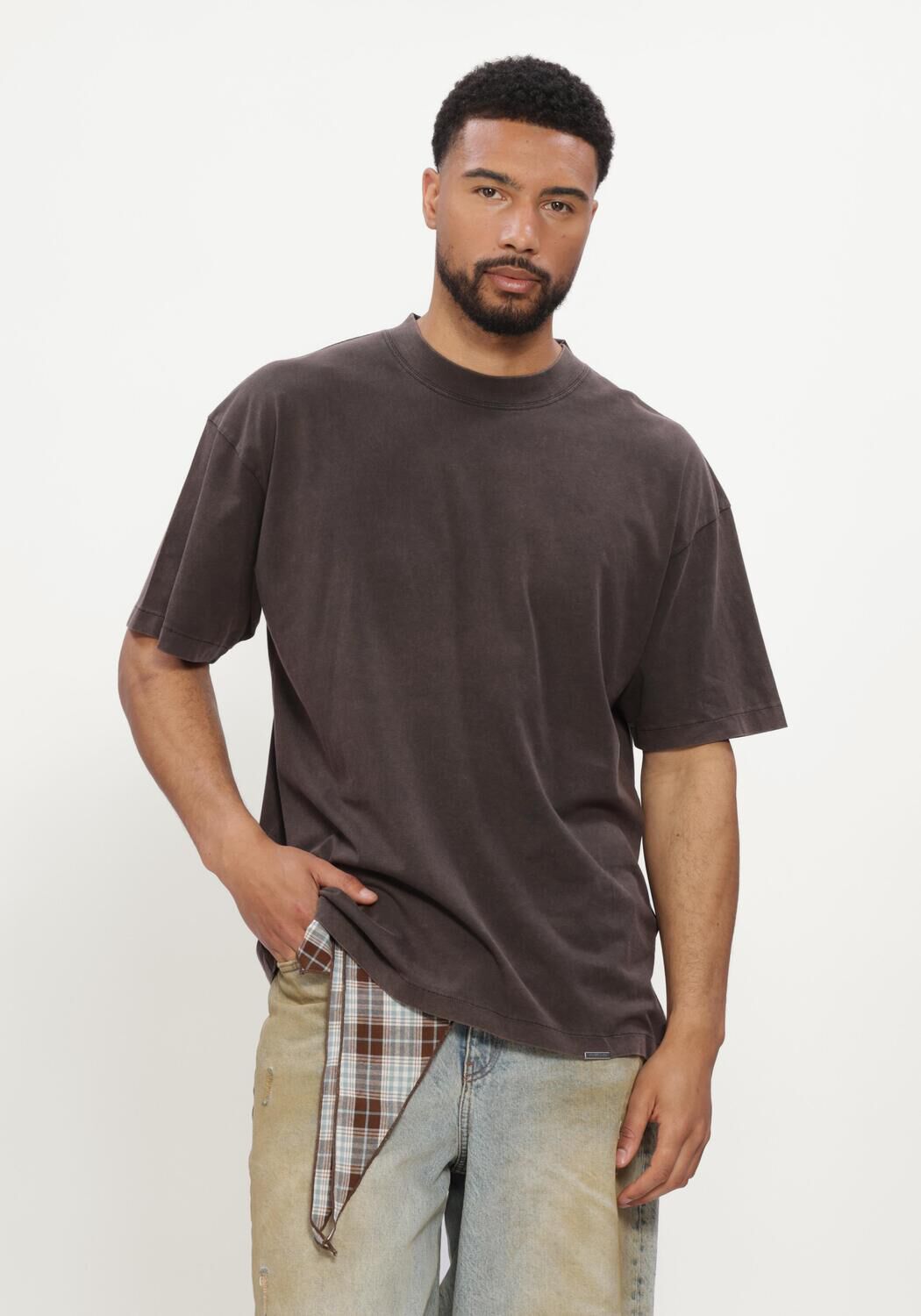 Bruine REPRESENT T-shirt INITIAL OVERSIZED T-SHIRT - large