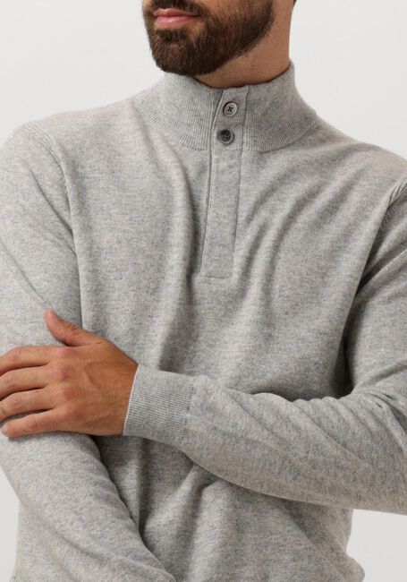 Grijze PROFUOMO Trui PULLOVER HALF ZIP BUTTON - large