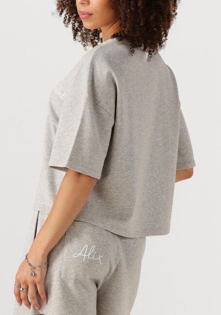 Lichtgrijze ALIX THE LABEL T-shirt LADIES KNITTED SWEAT T-SHIRT - large