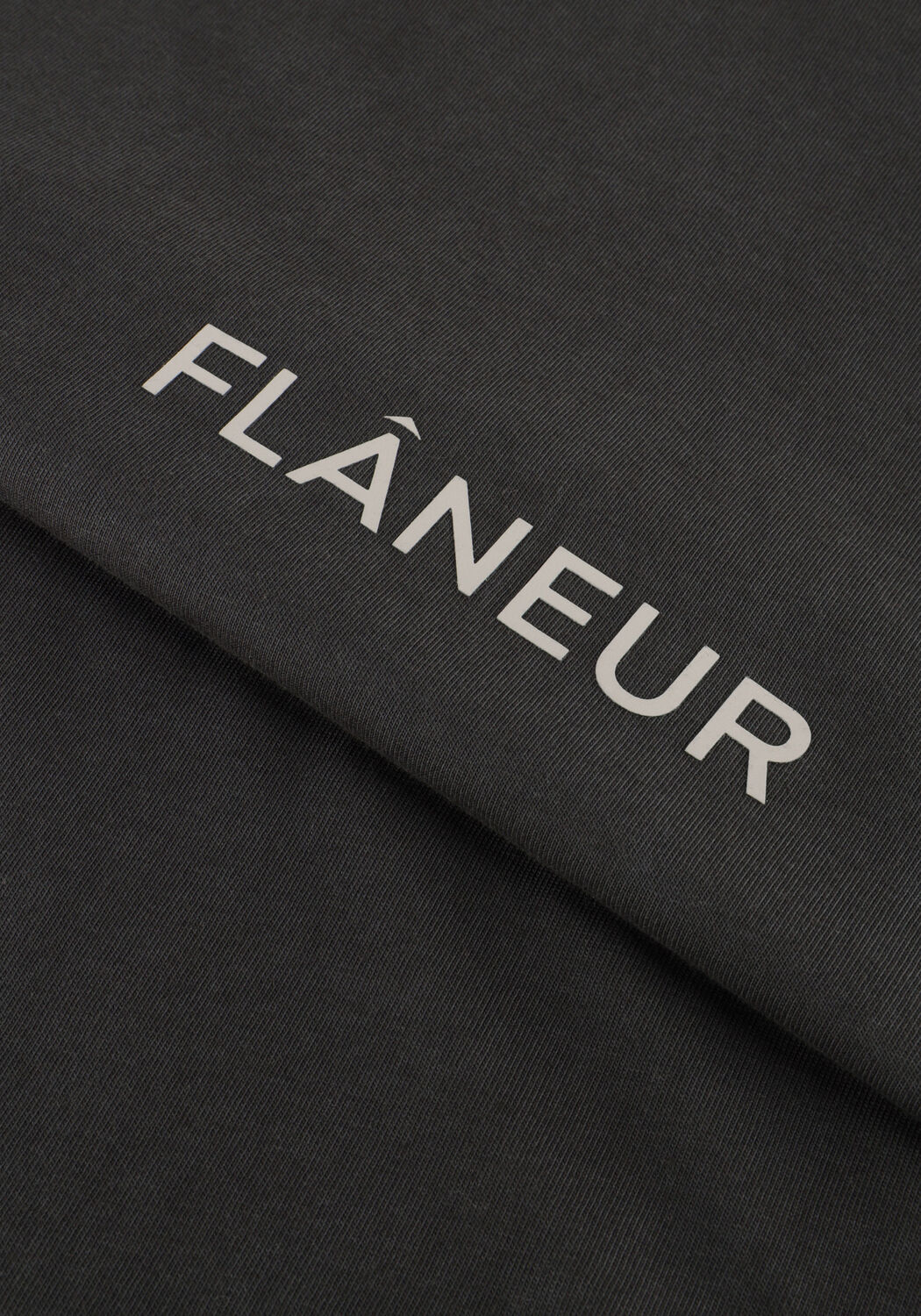 Antraciet FLANEUR T-shirt DOUBLE LOGO WASHED T SHIRT - large