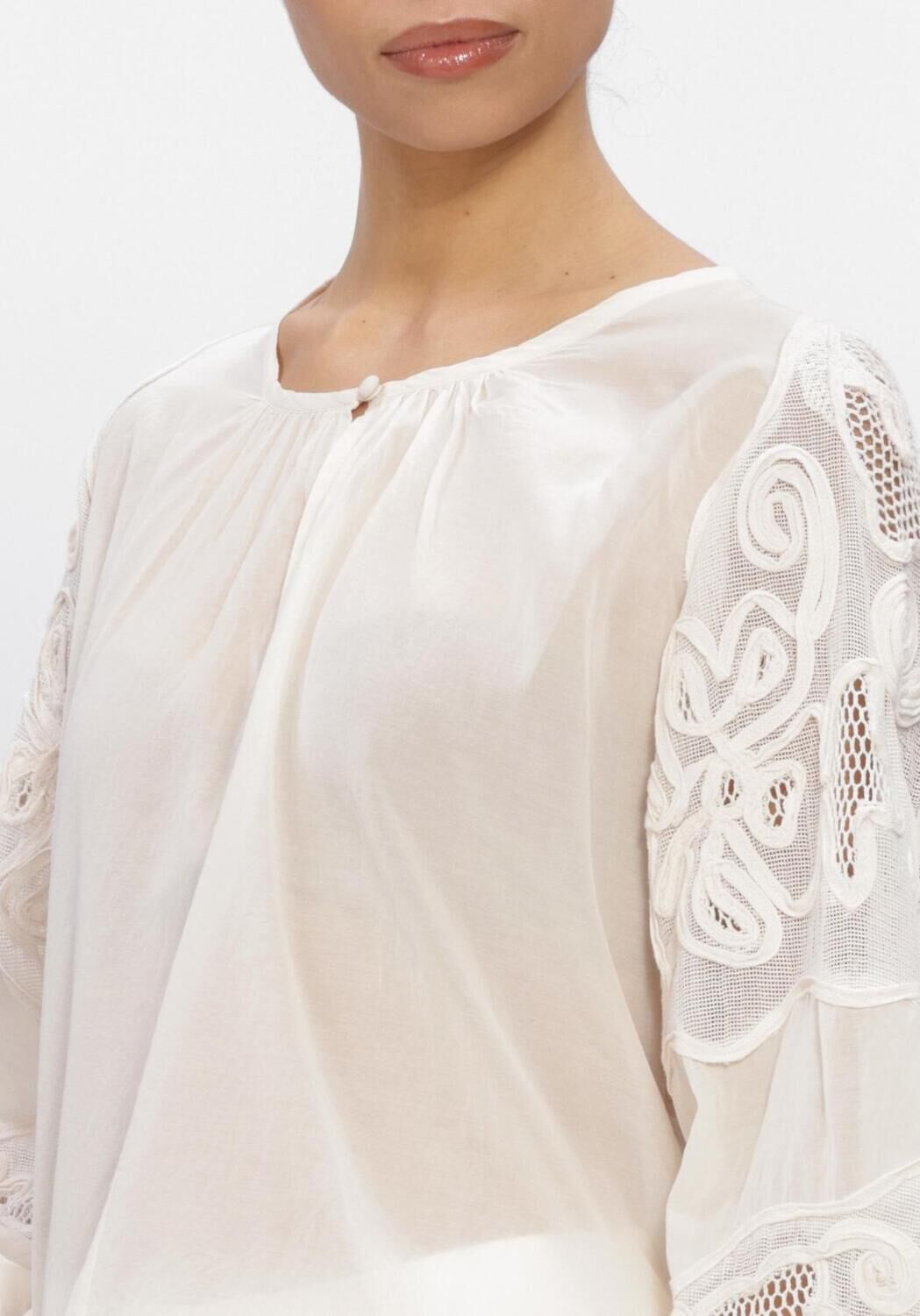 Creme DANTE6 Trui ULALA EMBROIDERED BLOUSE - large