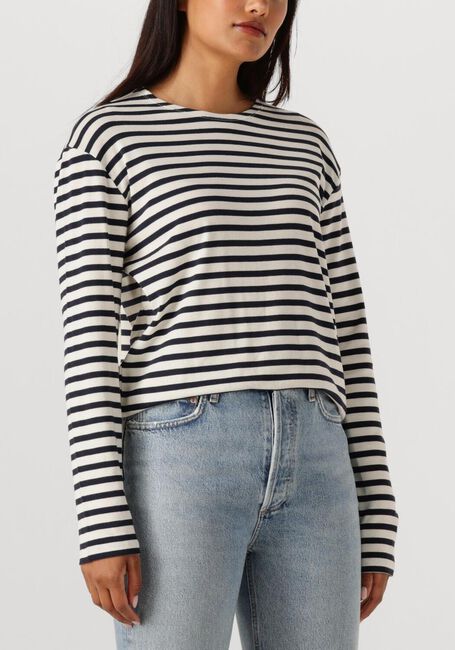 Zwarte CLOSED Trui BASIC LONG SLEEVE ST STRIPED - large