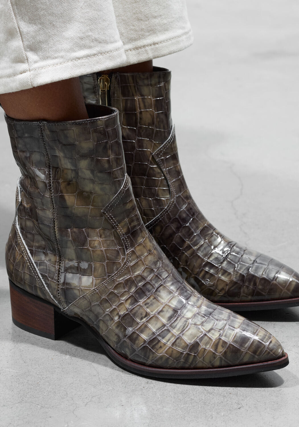 Grijze LINA LOCCHI Enkellaarsjes 3231 - large