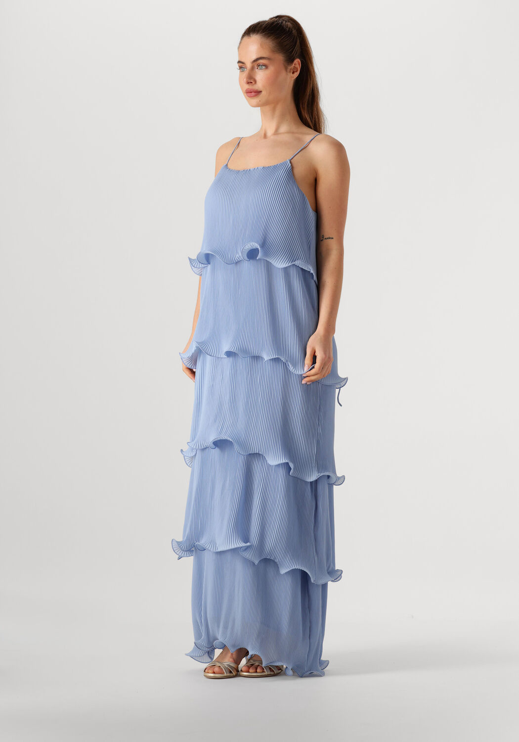 Copenhagen Muse Maxi Jurk Dames Kyra Dress, Maat: L, Kleur: Lichtblauw