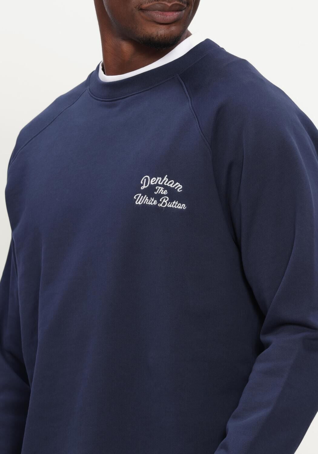 Donkerblauwe DENHAM Sweater YAN LS SWEAT - large