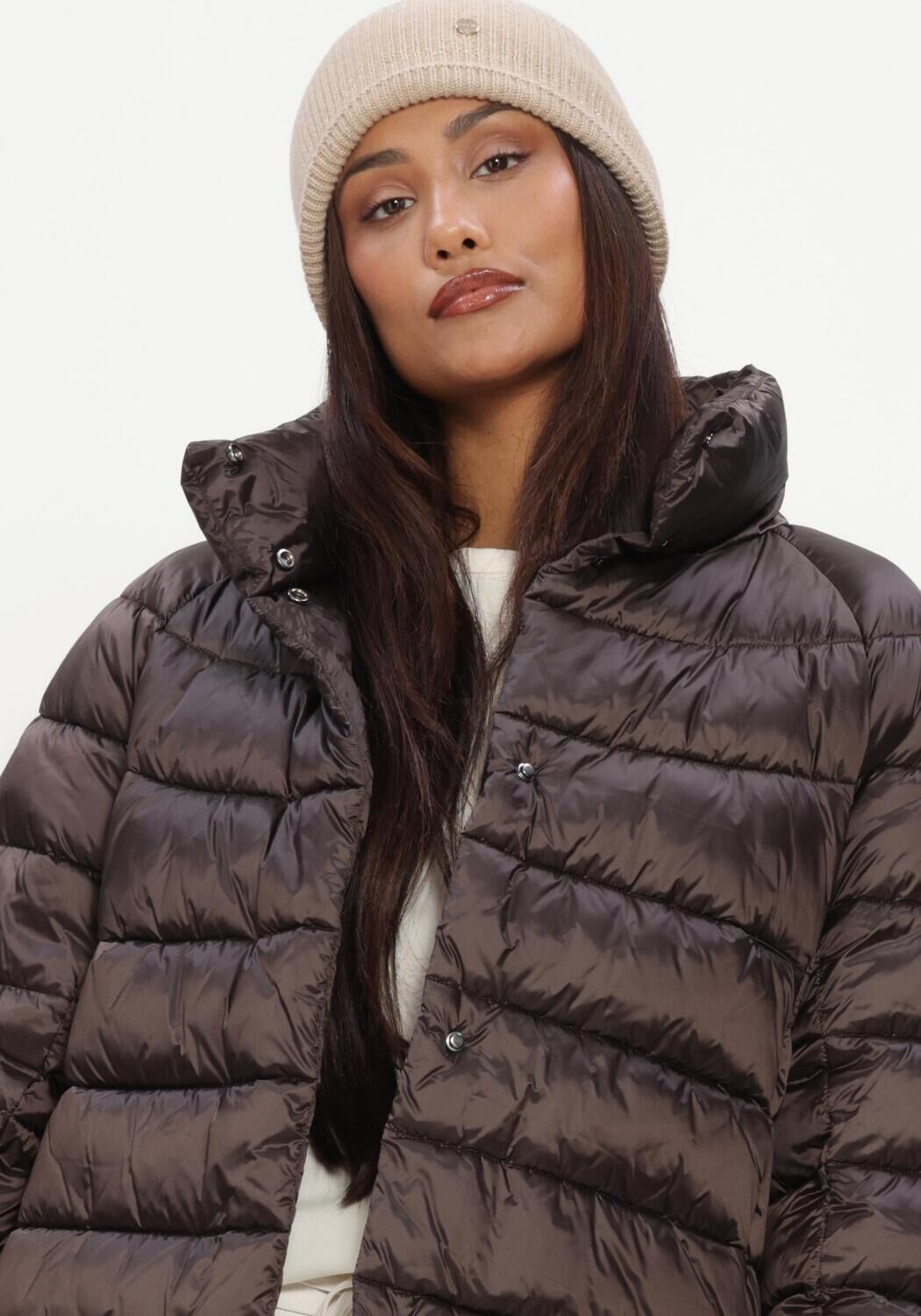 Bruine MARC CAIN COLLECTION Faux fur jas OUTDOORJACK - large