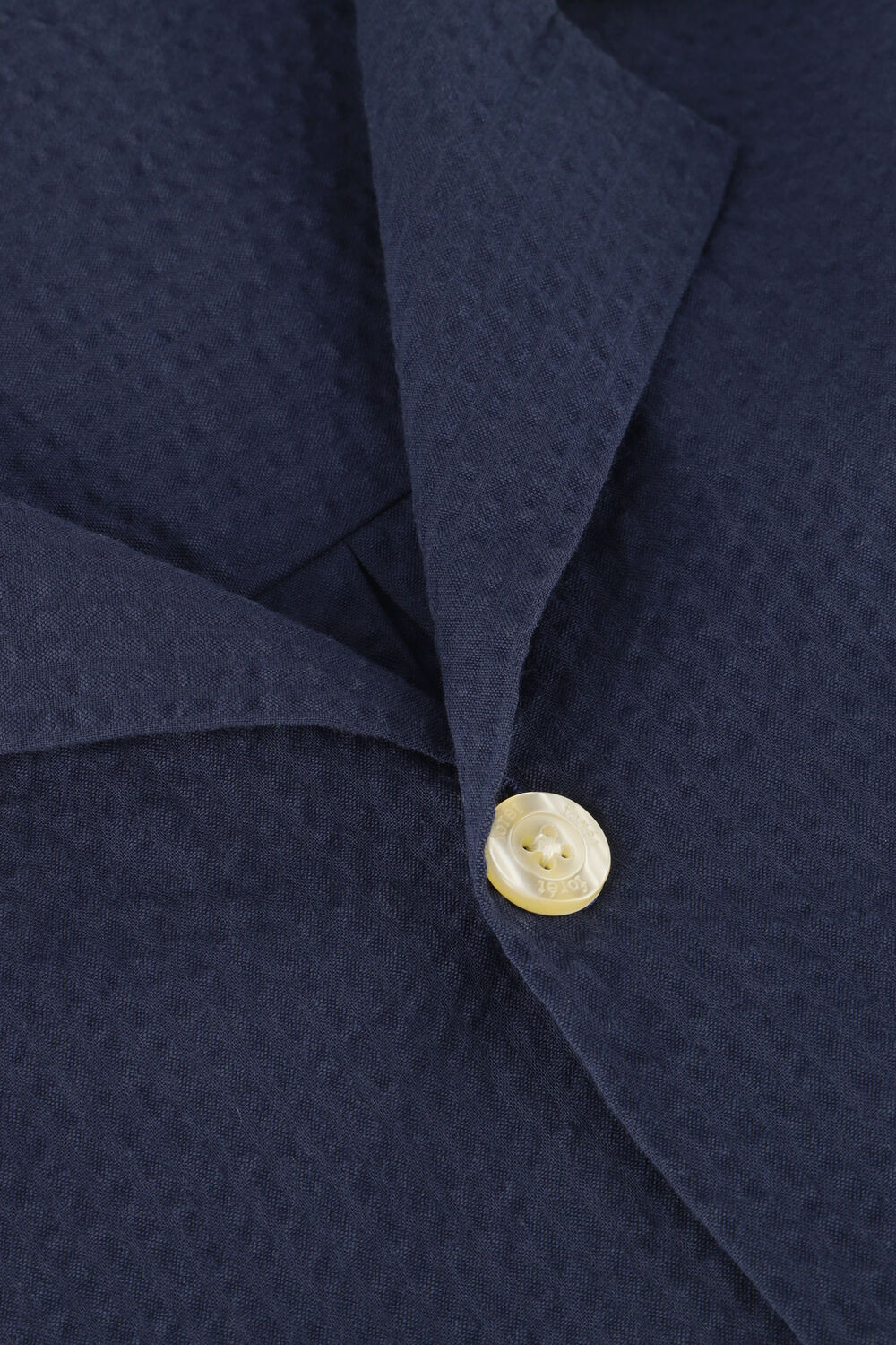 Donkerblauwe FOR&Eacute;T Casual overhemd HUSH SEERSUCKER SS SHIRT - large