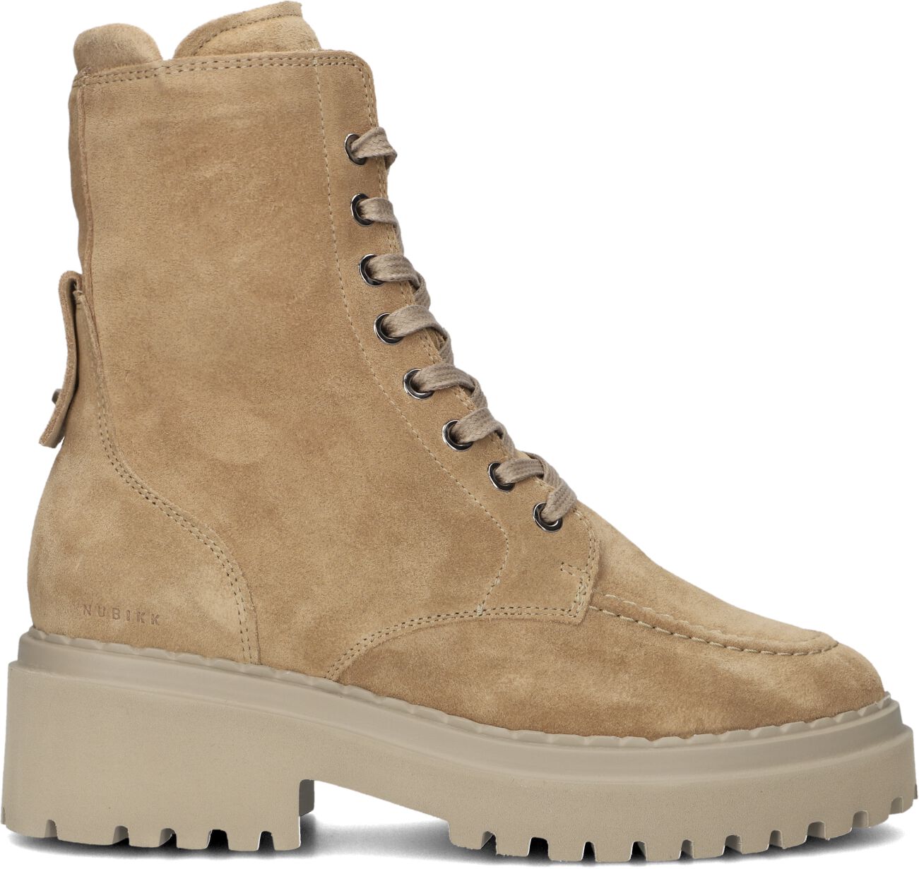 Nubikk Veterboots Dames Fae Bobbi Fur, Maat: 38, Materiaal: Suède, Kleur: Camel