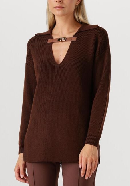 Bruine ELISABETTA FRANCHI Trui KNITTED SWEATER - large