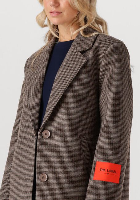 Bruine ALIX THE LABEL Mantel LADIES WOVEN CHECKED COAT - large