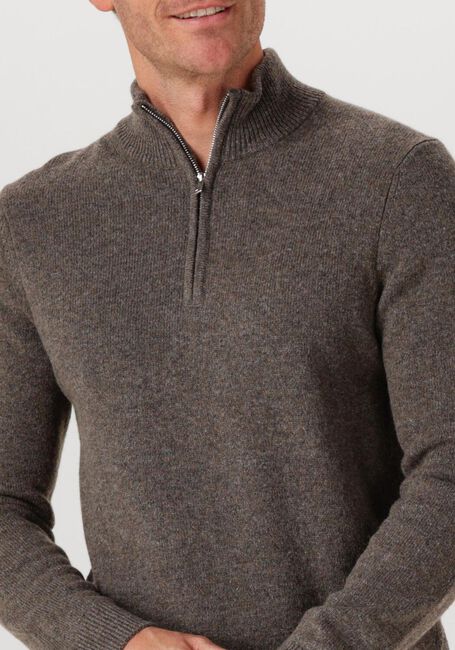 Grijze PROFUOMO Trui PULLOVER HALF ZIP WOOL BLEND - large