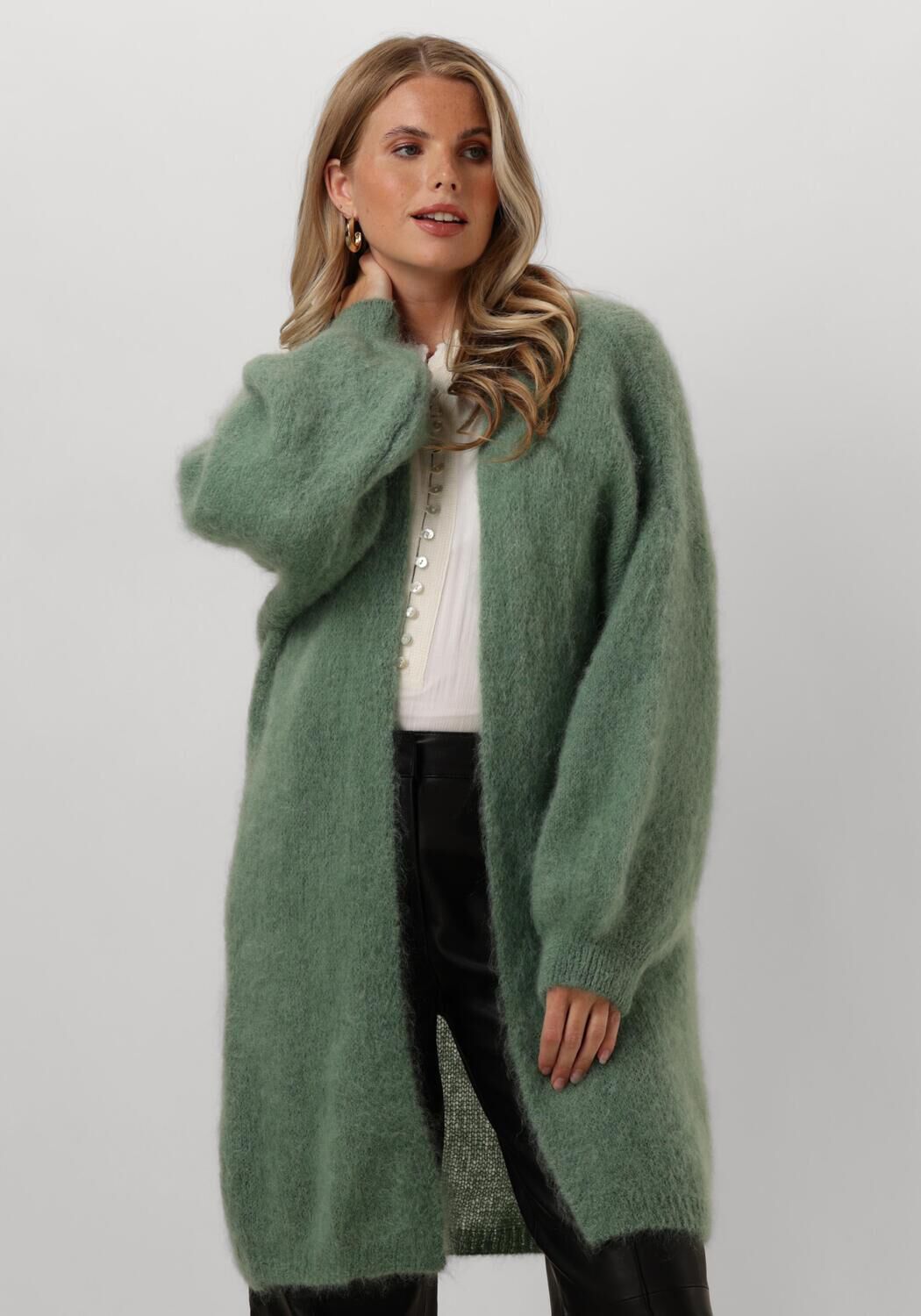 American Dreams Vest Dames Lee Midi Cardigan, Maat: L/XL, Kleur: Groen