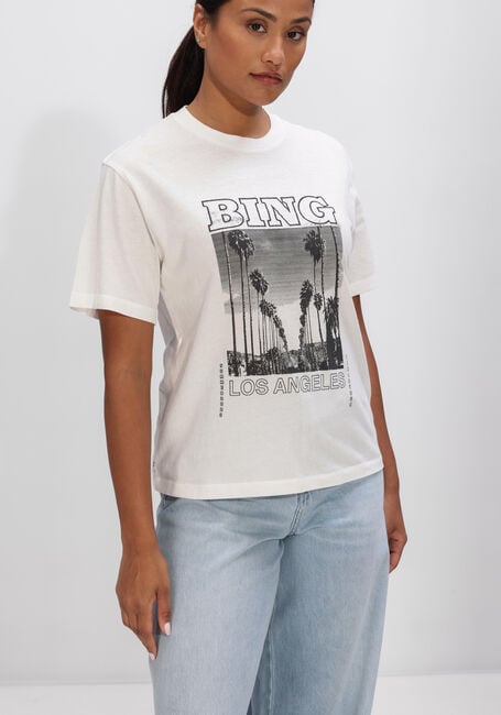 Witte ANINE BING Tops & T-shirts LOUIS TEE BING TOUR IVORY - large