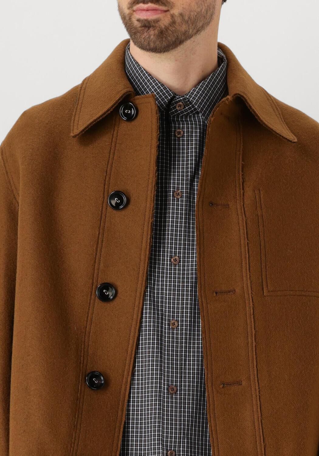 Camel AMI PARIS Overshirt VESTE BOUTONNEE - large